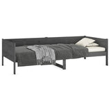 Lit de jour sans matelas gris bois de pin massif 90x190 cm