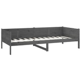 Lit de jour sans matelas gris bois de pin massif 90x190 cm