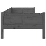 Lit de jour sans matelas gris bois de pin massif 90x190 cm