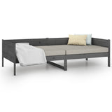 Lit de jour sans matelas gris bois de pin massif 90x190 cm