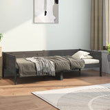 Lit de jour sans matelas gris bois de pin massif 90x190 cm