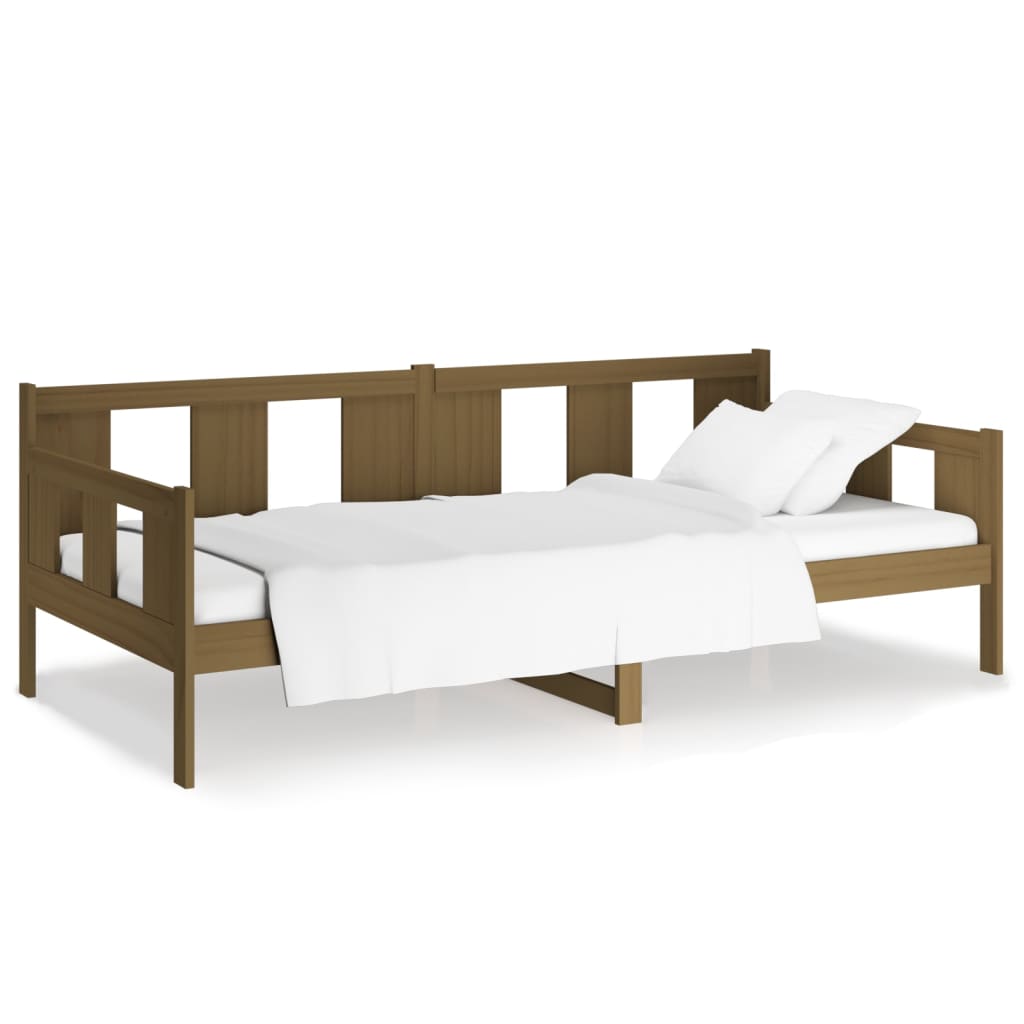 Lit de jour sans matelas marron miel bois pin massif 90x200 cm