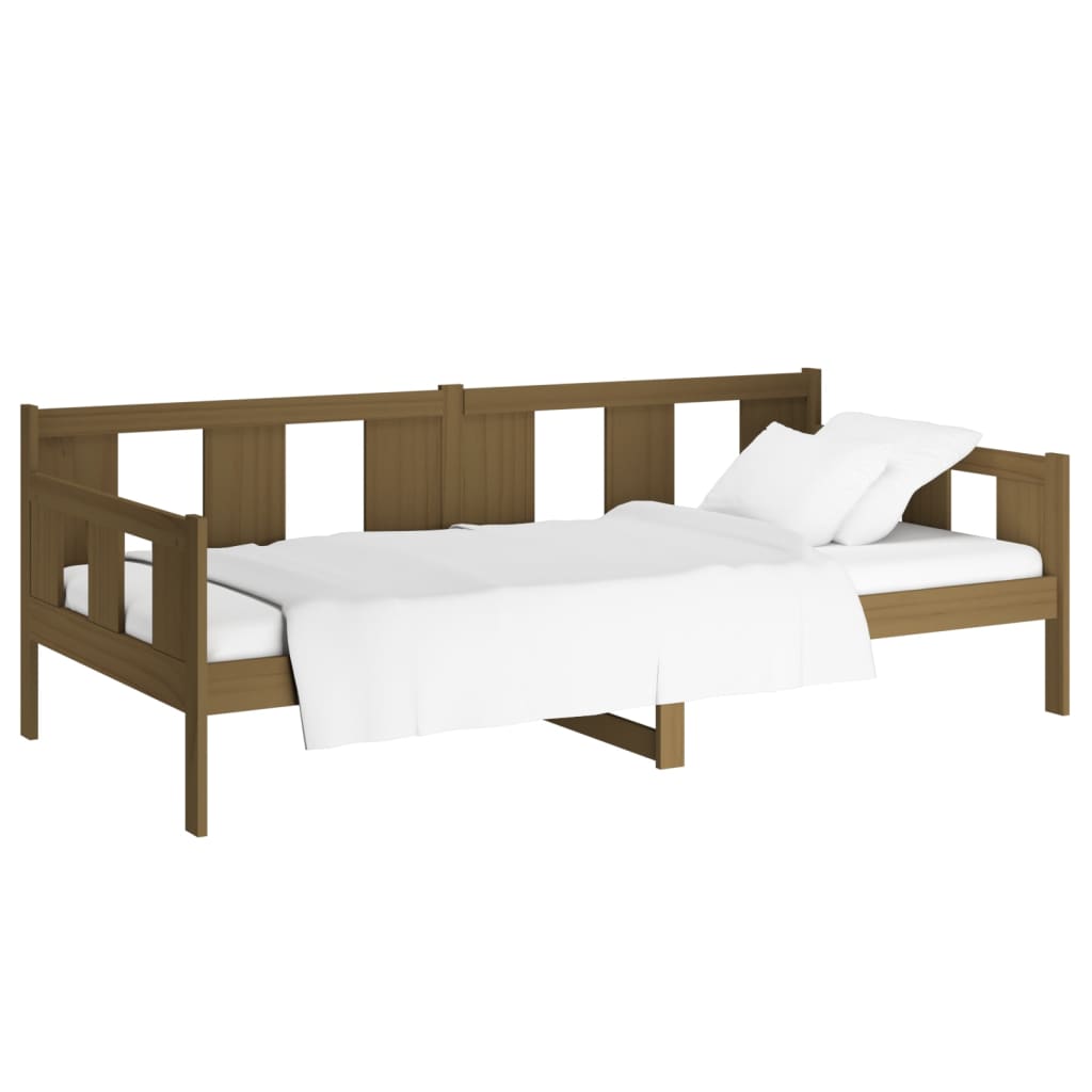 Lit de jour sans matelas marron miel bois pin massif 90x200 cm