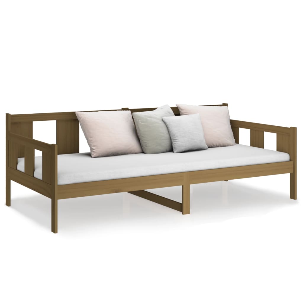 Lit de jour sans matelas marron miel bois pin massif 90x200 cm