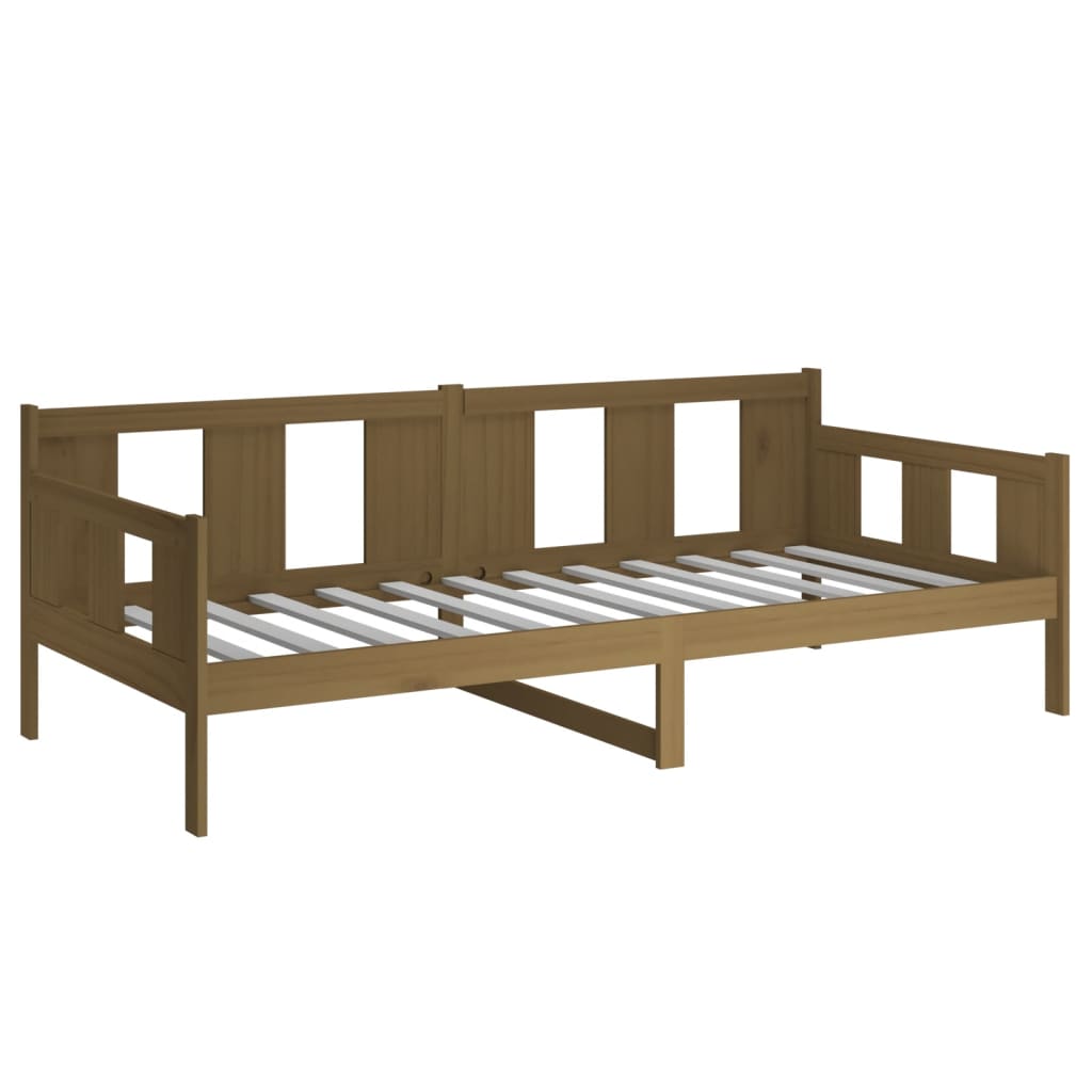 Lit de jour sans matelas marron miel bois pin massif 90x200 cm