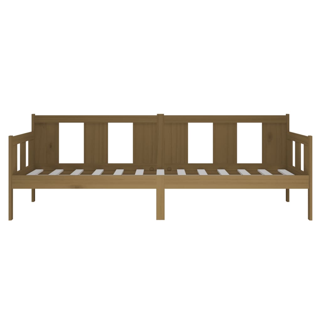 Lit de jour sans matelas marron miel bois pin massif 90x200 cm