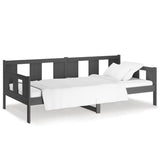 Lit de jour sans matelas gris bois de pin massif 80x200 cm