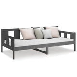 Lit de jour sans matelas gris bois de pin massif 80x200 cm