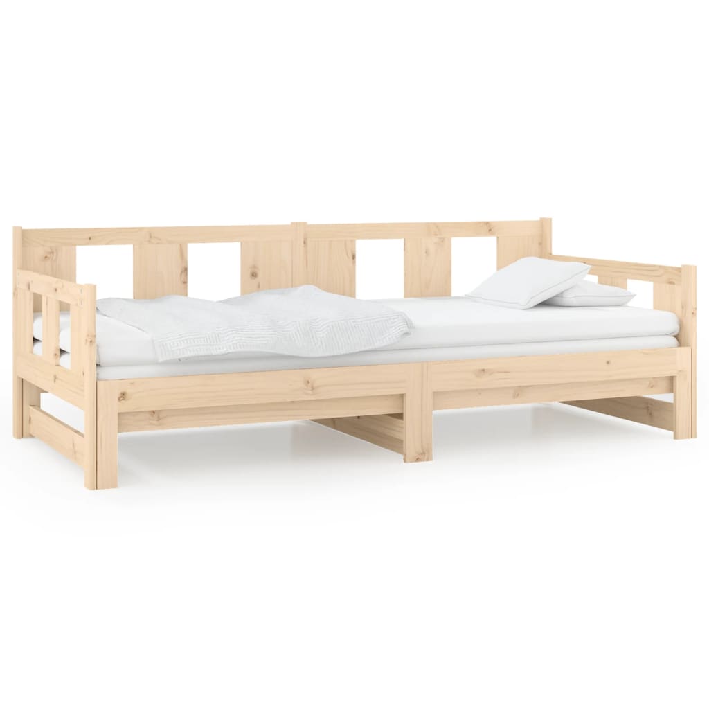 Lit coulissant sans matelas bois de pin massif 2x(90x200) cm