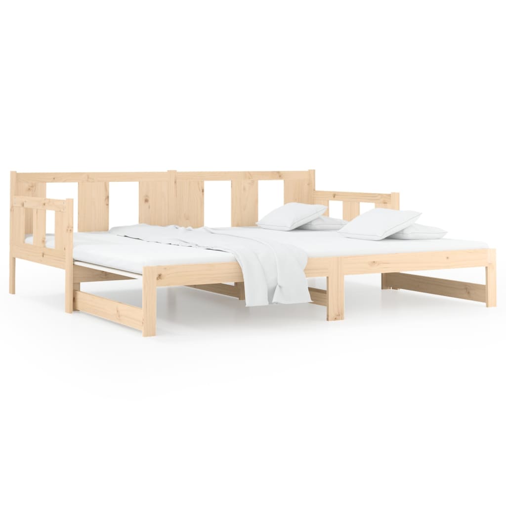 Lit coulissant sans matelas bois de pin massif 2x(90x200) cm