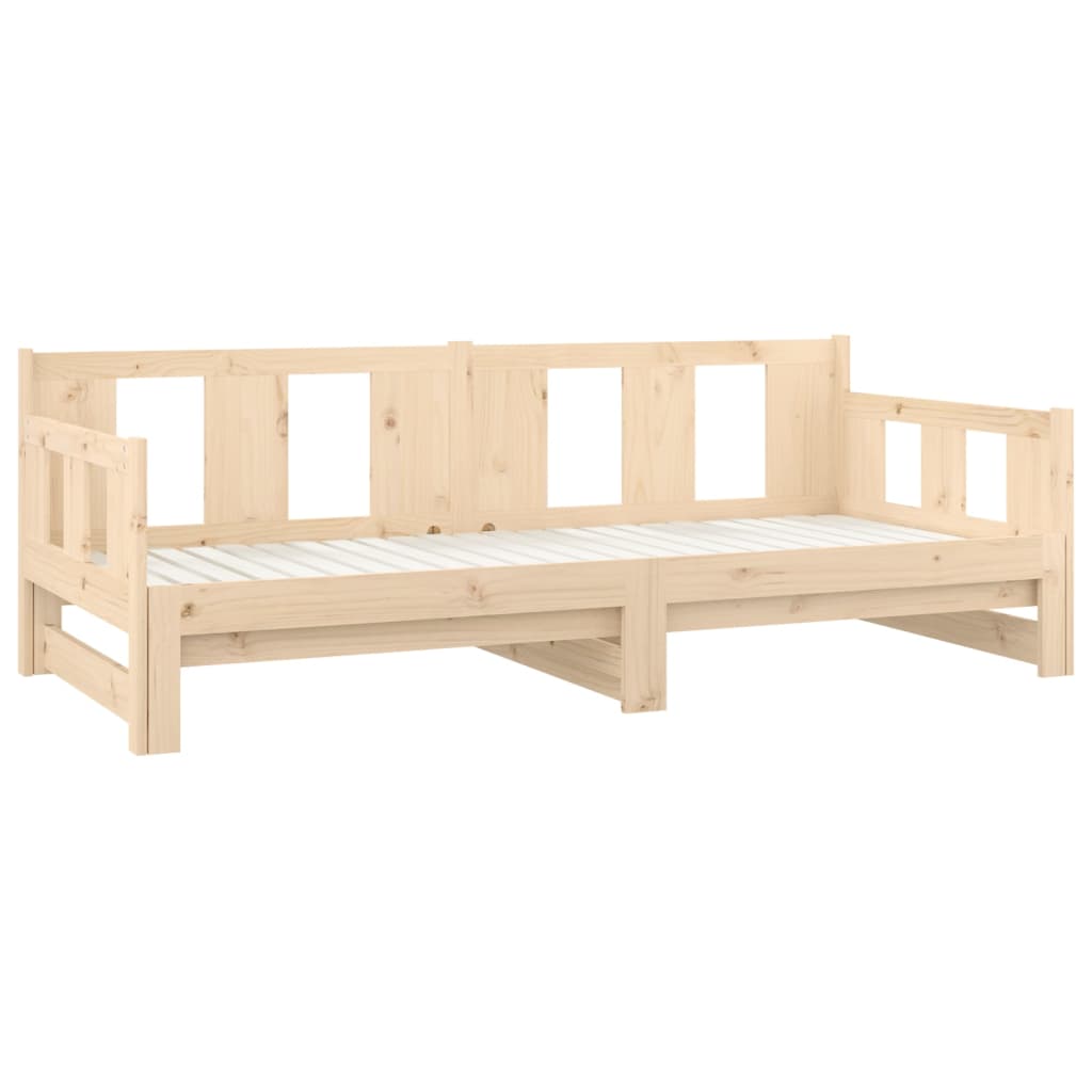 Lit coulissant sans matelas bois de pin massif 2x(90x200) cm