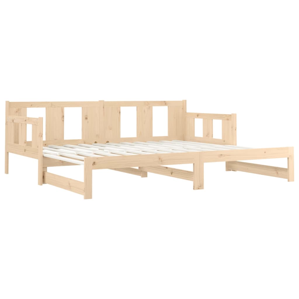 Lit coulissant sans matelas bois de pin massif 2x(90x200) cm