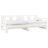 Lit coulissant sans matelas blanc bois de pin solide