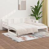 Lit coulissant sans matelas blanc bois de pin solide