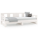 Lit coulissant sans matelas blanc bois de pin solide