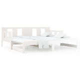 Lit coulissant sans matelas blanc bois de pin solide