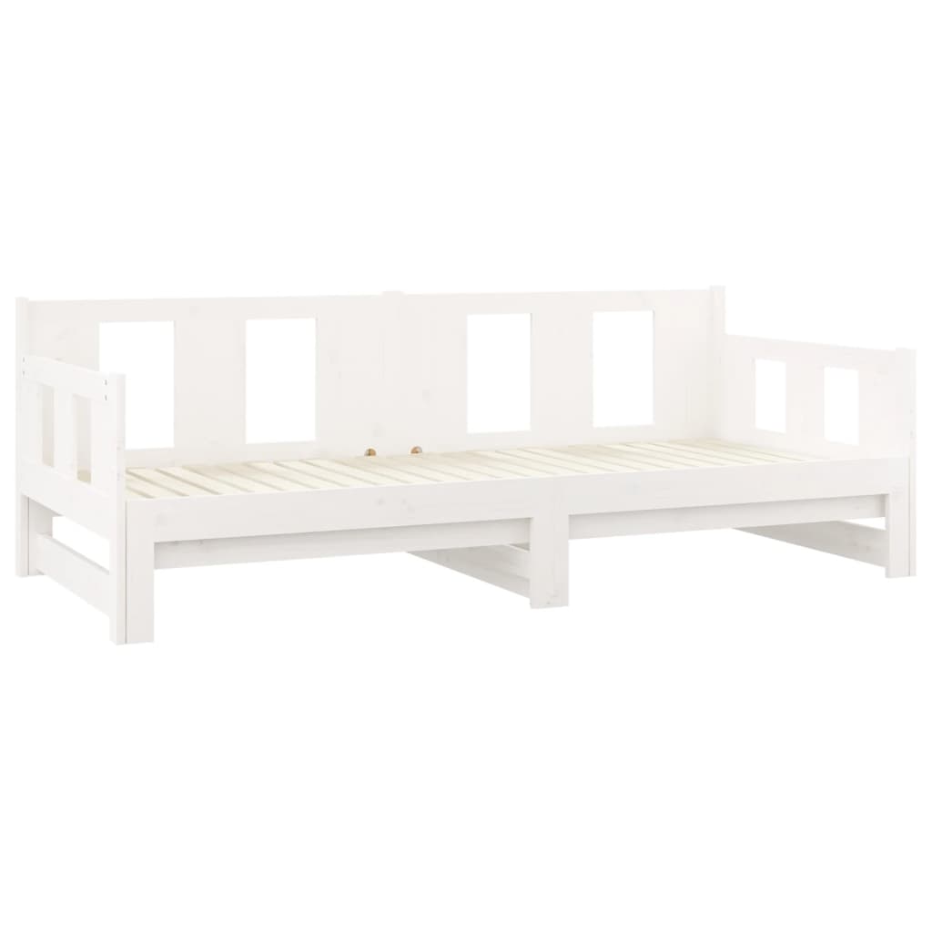 Lit coulissant sans matelas blanc bois de pin solide