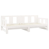 Lit coulissant sans matelas blanc bois de pin solide