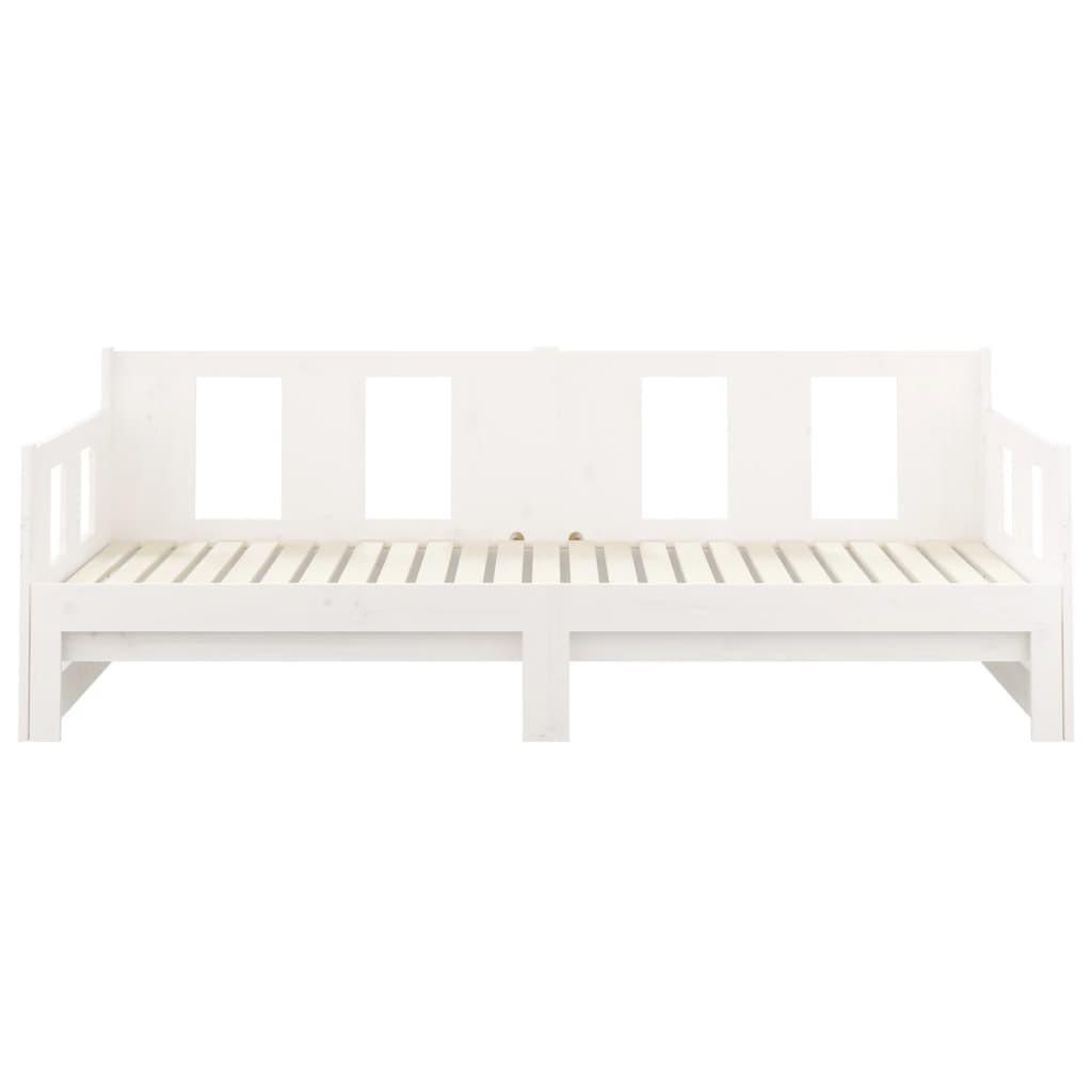 Lit coulissant sans matelas blanc bois de pin solide