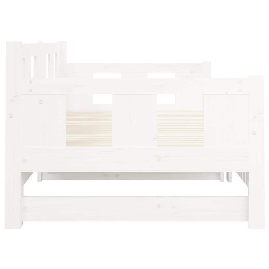 Lit coulissant sans matelas blanc bois de pin solide