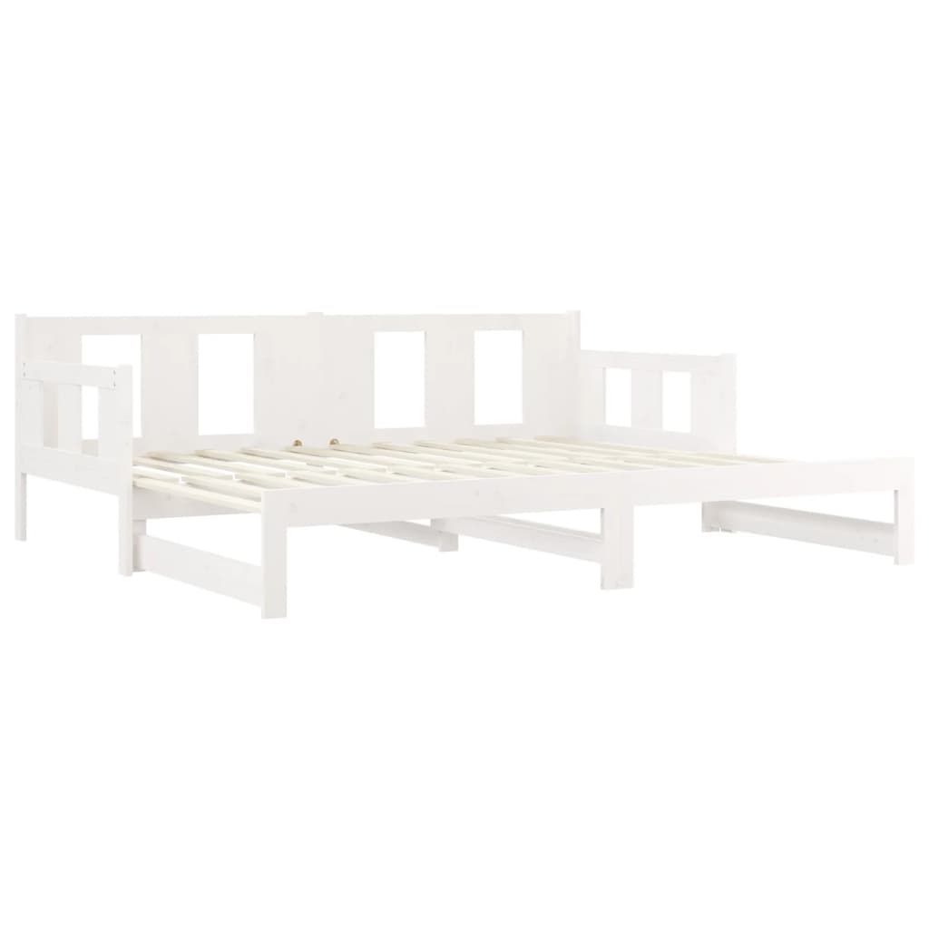 Lit coulissant sans matelas blanc bois de pin solide