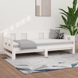 Lit coulissant sans matelas blanc bois de pin solide