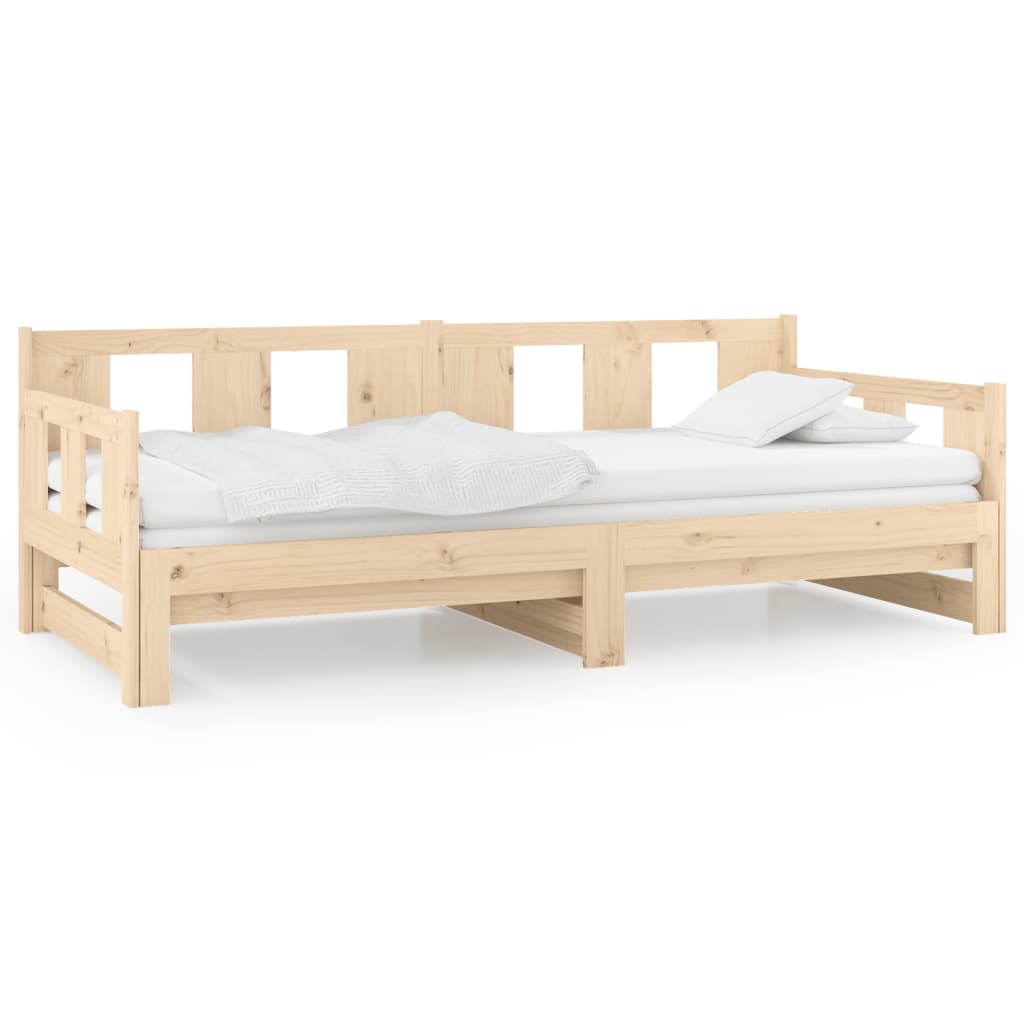 Lit coulissant sans matelas bois de pin solide 2x(80x200) cm