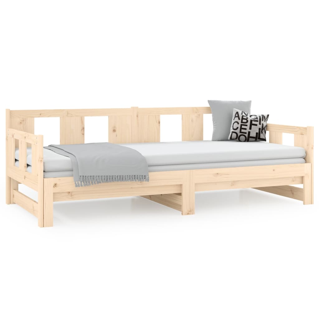 Lit coulissant sans matelas bois de pin solide 2x(80x200) cm