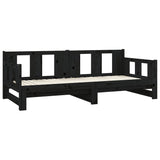 Lit coulissant sans matelas noir 2x(80x200)cm