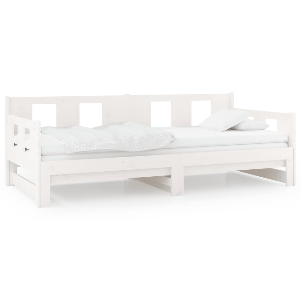 Lit coulissant sans matelas blanc 2x(90x190) cm