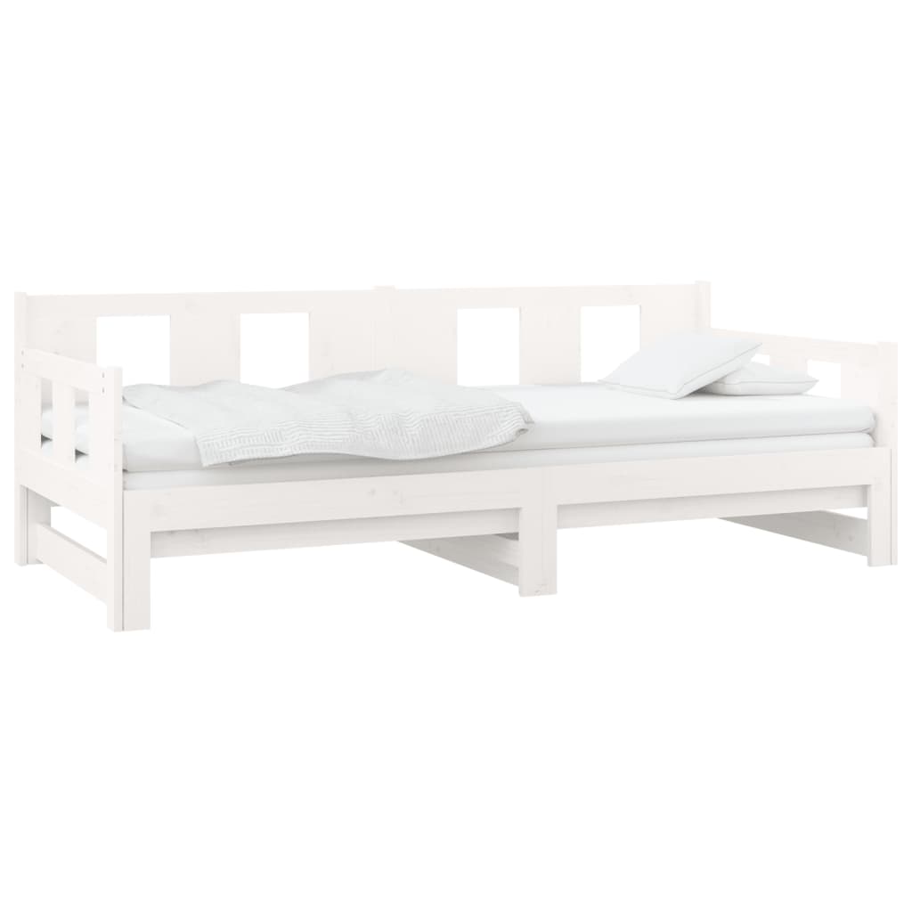 Lit coulissant sans matelas blanc 2x(90x190) cm