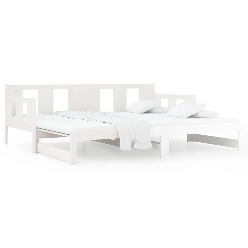 Lit coulissant sans matelas blanc 2x(90x190) cm