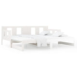 Lit coulissant sans matelas blanc 2x(90x190) cm