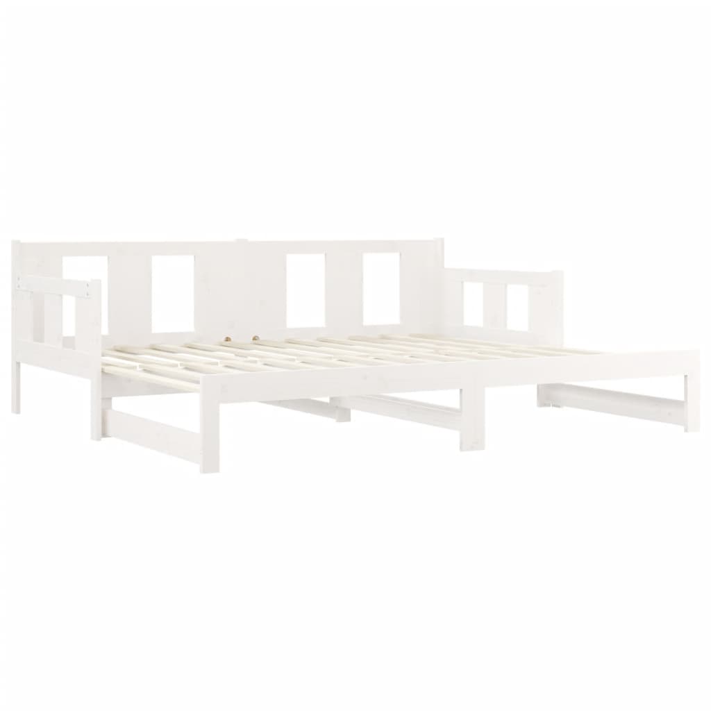 Lit coulissant sans matelas blanc 2x(90x190) cm