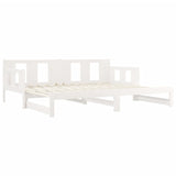 Lit coulissant sans matelas blanc 2x(90x190) cm