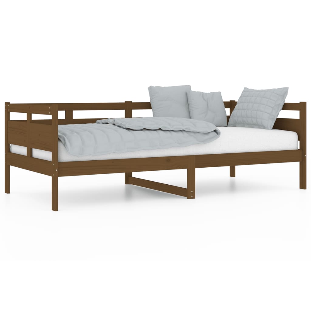 Lit de jour sans matelas marron miel bois pin massif 90x200 cm