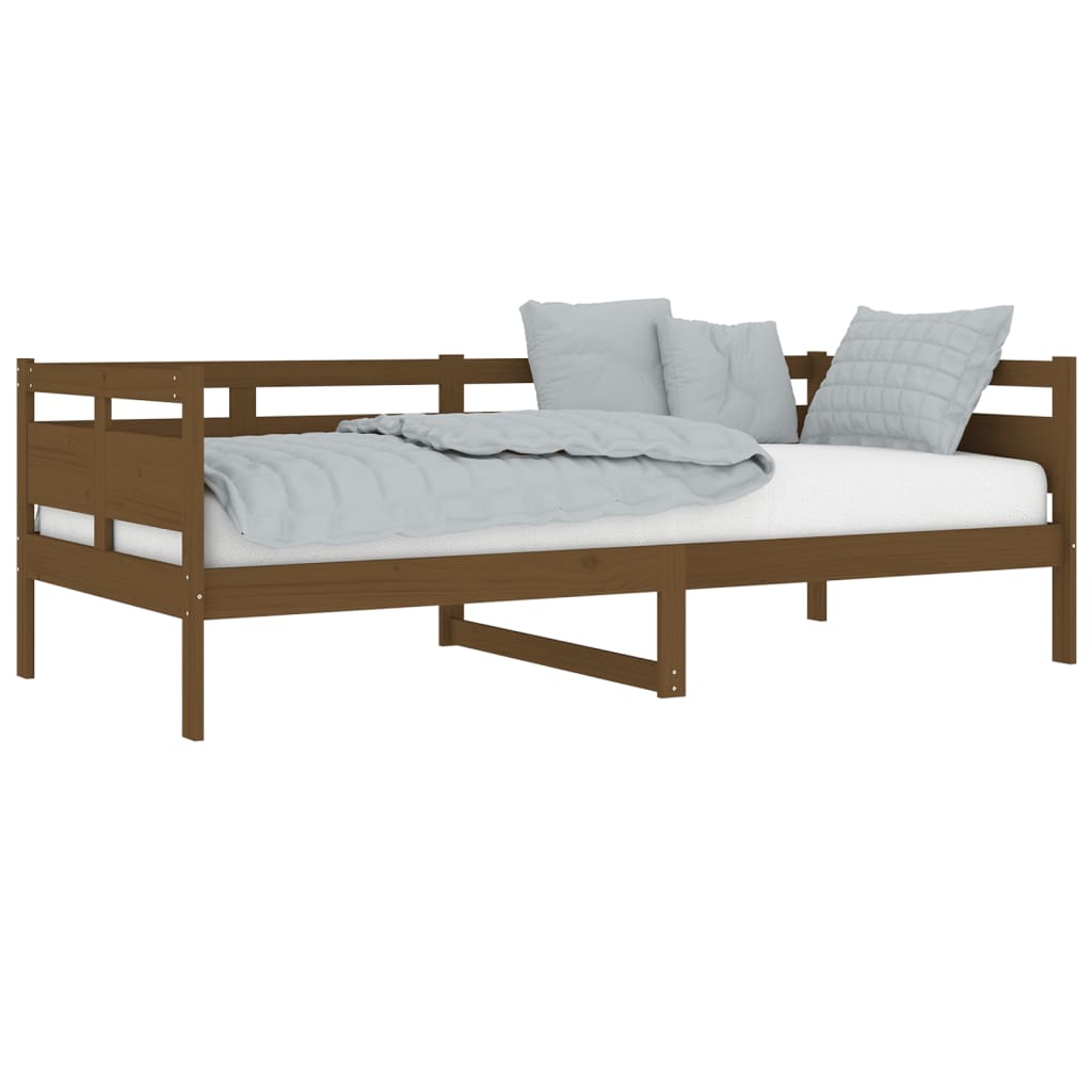 Lit de jour sans matelas marron miel bois pin massif 90x200 cm