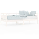 Lit de jour sans matelas blanc bois de pin massif 80x200 cm