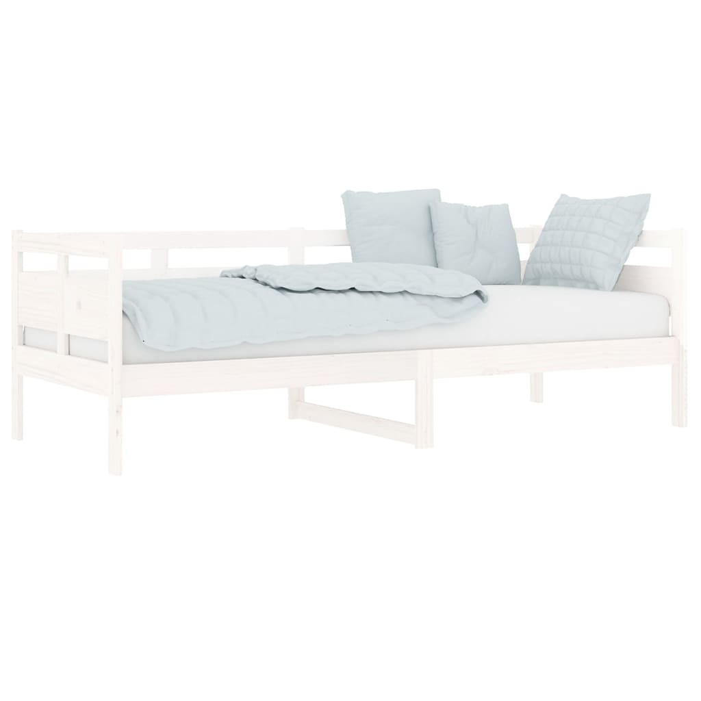 Lit de jour sans matelas blanc bois de pin massif 80x200 cm