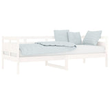 Lit de jour sans matelas blanc bois de pin massif 80x200 cm