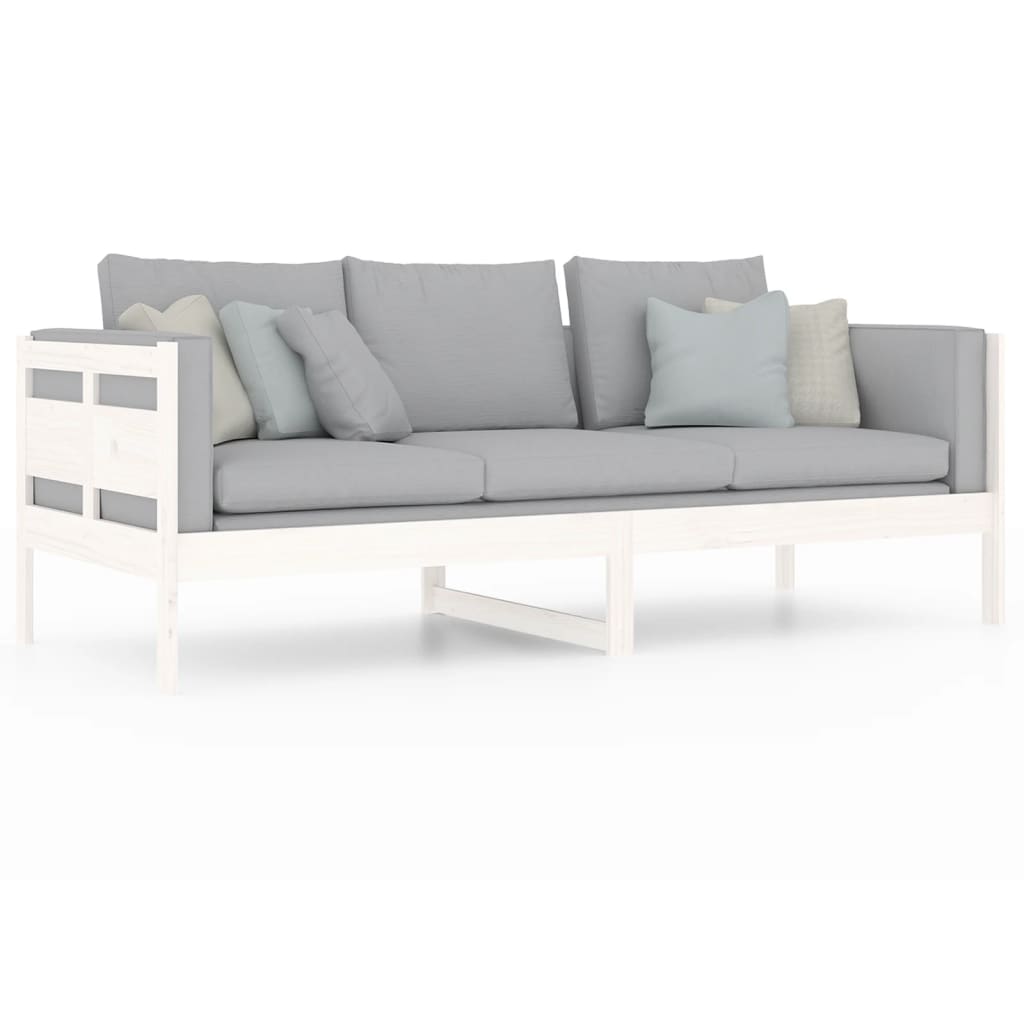 Lit de jour sans matelas blanc bois de pin massif 80x200 cm