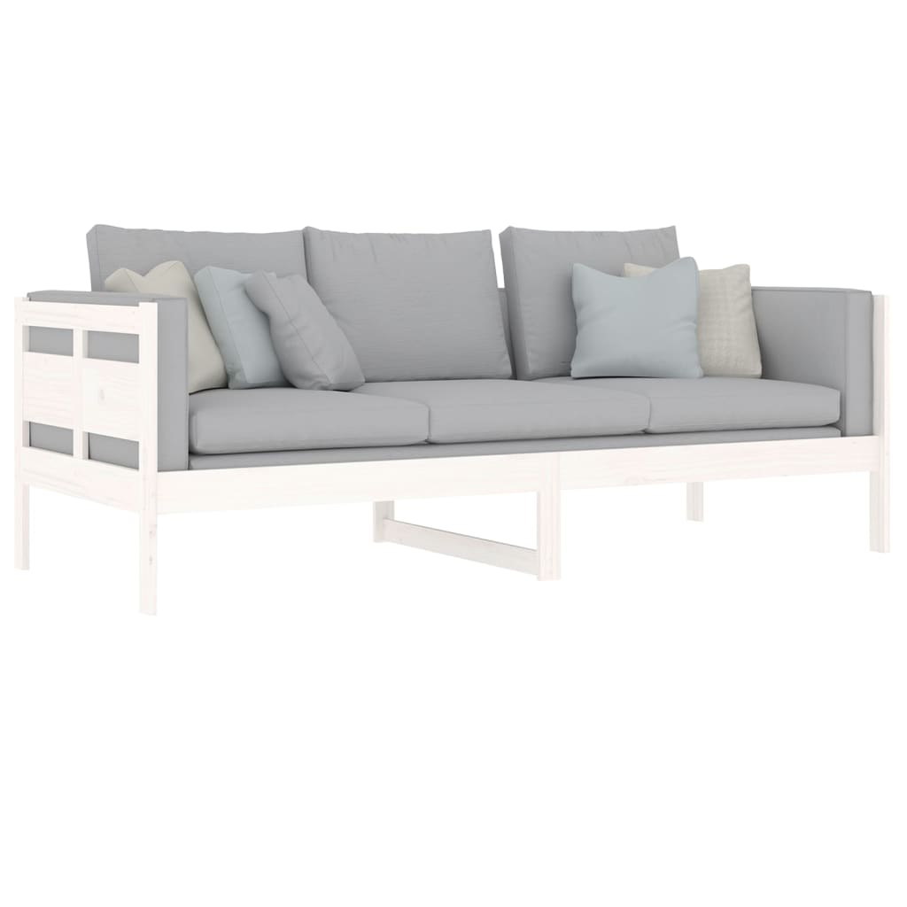 Lit de jour sans matelas blanc bois de pin massif 80x200 cm