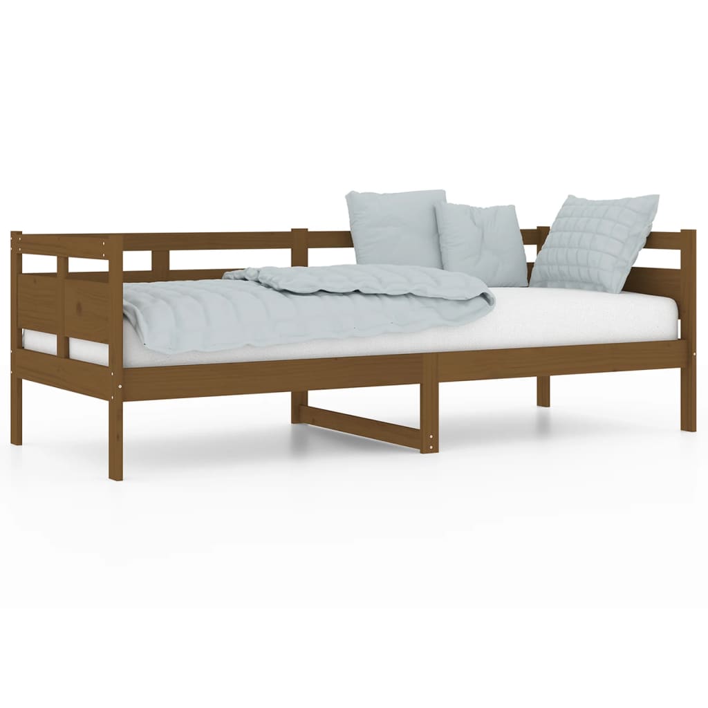 Lit de jour sans matelas marron miel bois pin massif 80x200 cm