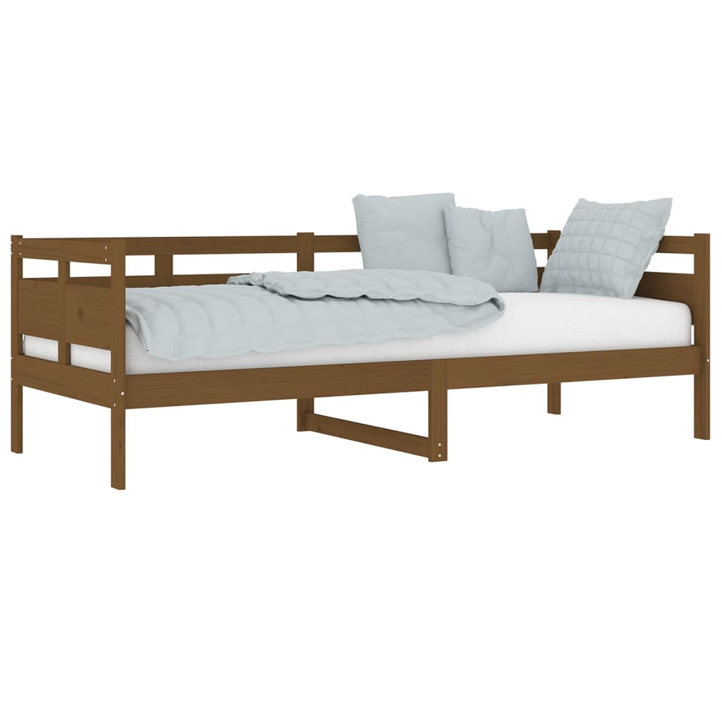 Lit de jour sans matelas marron miel bois pin massif 80x200 cm