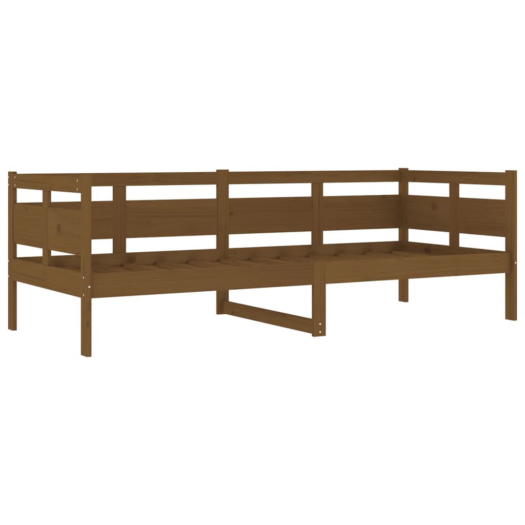 Lit de jour sans matelas marron miel bois pin massif 80x200 cm