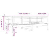 Lit de jour sans matelas bois de pin massif 90x190 cm