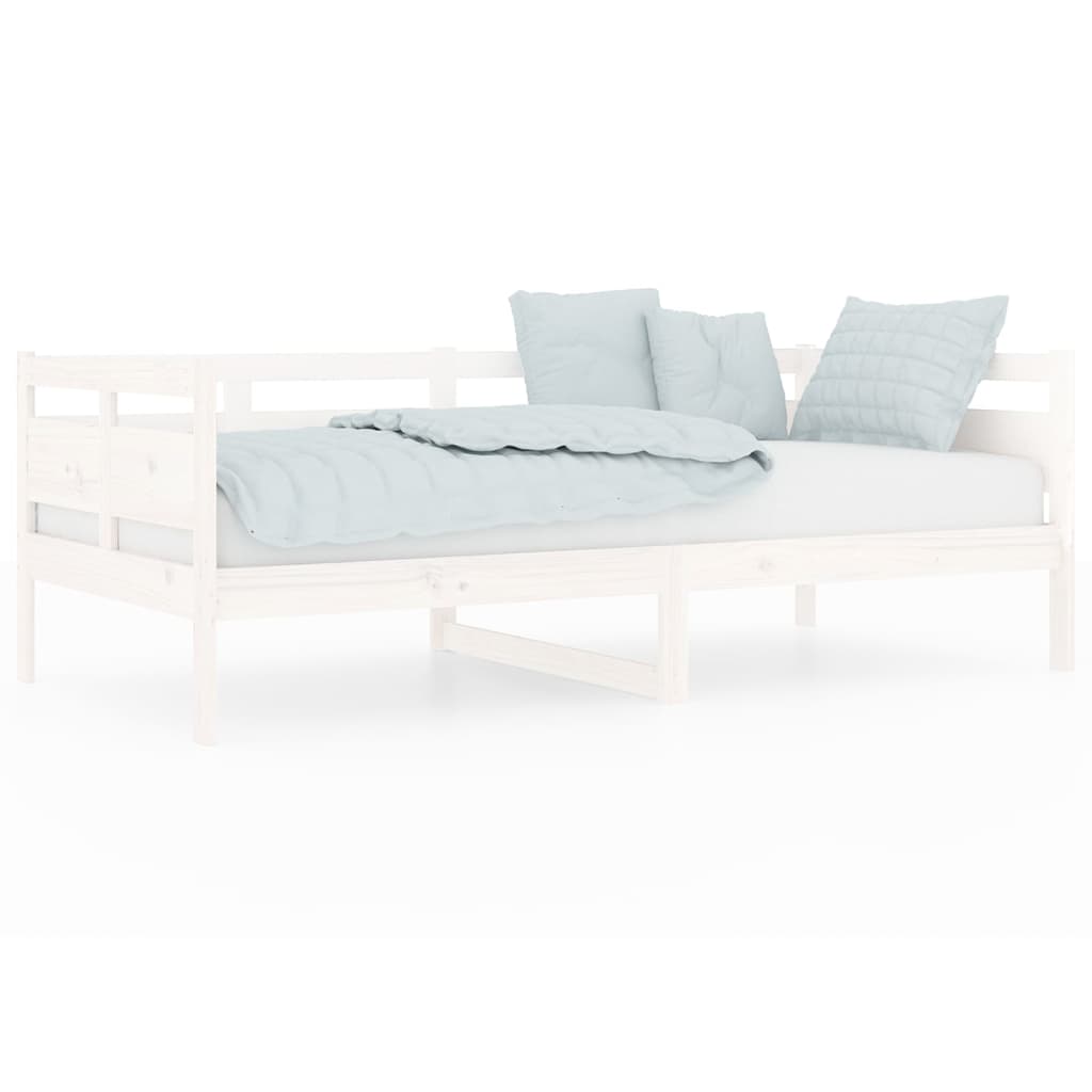 Lit de jour sans matelas blanc bois de pin massif 90x190 cm