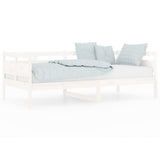 Lit de jour sans matelas blanc bois de pin massif 90x190 cm