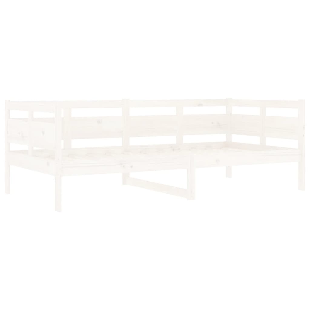 Lit de jour sans matelas blanc bois de pin massif 90x190 cm