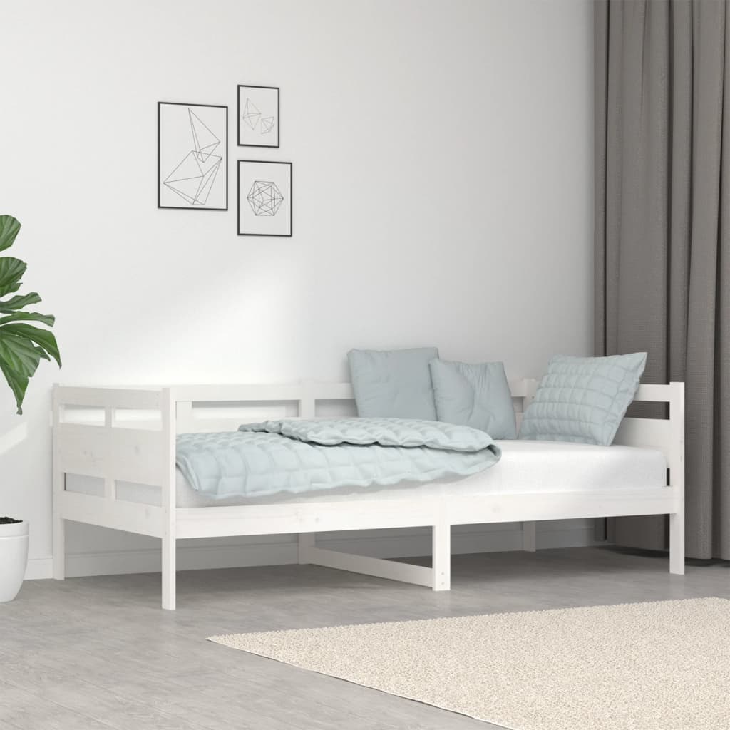 Lit de jour sans matelas blanc bois de pin massif 90x190 cm